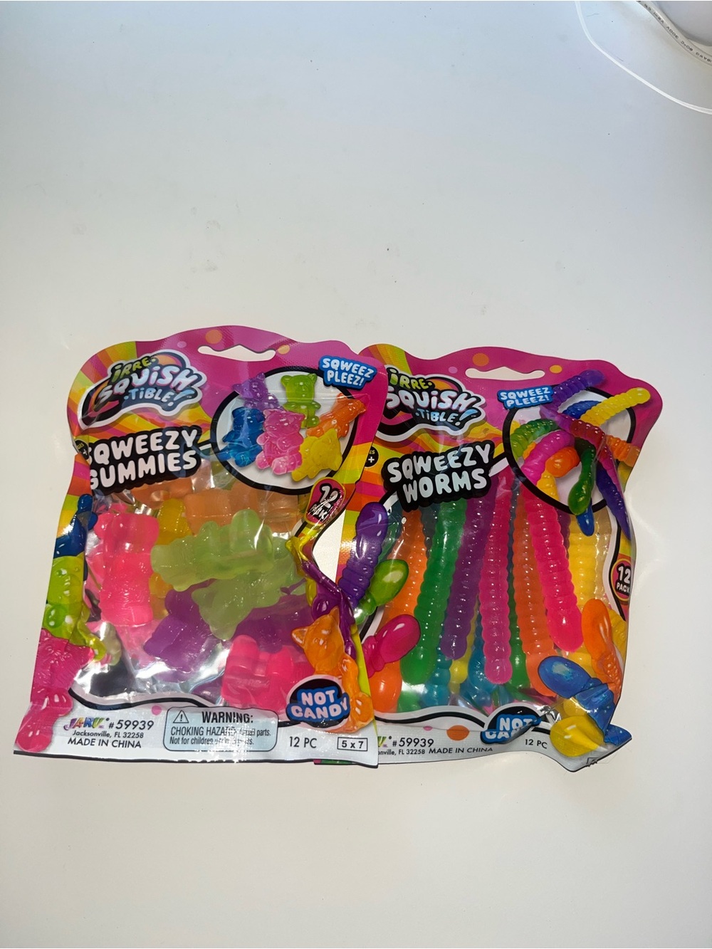 Squeezy Gummies & Worms Party Pack - Assorted Bright Colors